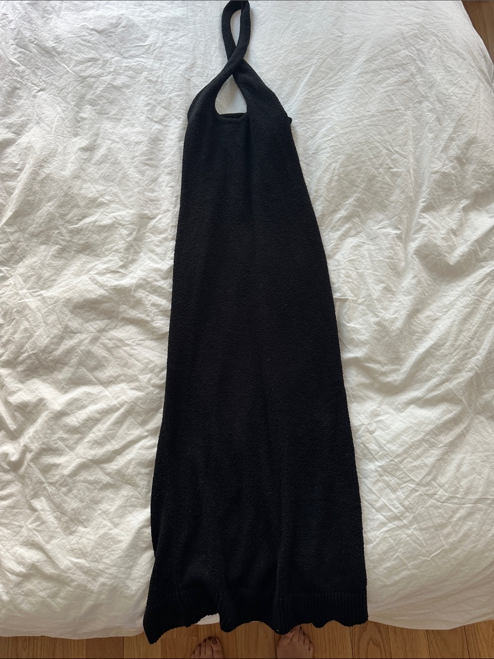 LPA Black Halter Knit Maxi Dress